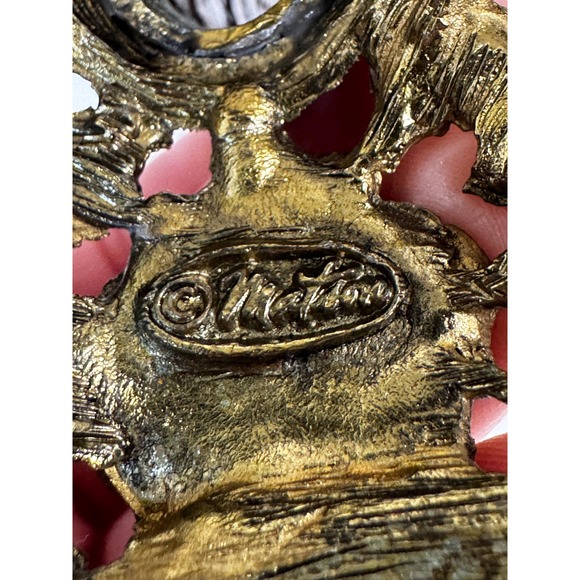 Vintage Matson bud vase: Ornate floral Rose candlestick or pen holder - Picture 9 of 11